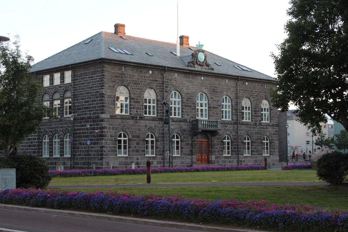 The building of the Alþingi, the Icelandic parliament, 2012